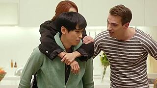 Ha Na Gyung and Yang Ah Chi Gym Fuck for Cash Creampie