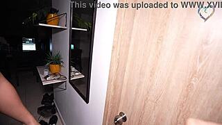 Colombian college cutie bent over for Italian stepbro's huge cock in doggystyle then cowgirl riding missionary spooning cumshot facial