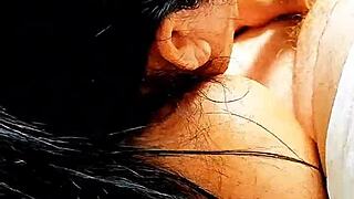adoptive sis gives blowjob to help bro relax with facial cumshot