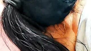 adoptive sis gives blowjob to help bro relax with facial cumshot