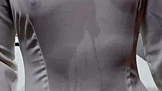 vietnamese beauty flashes wet pussy under traditional dress abroad