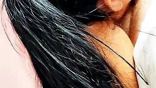 adoptive sis gives blowjob to help bro relax with facial cumshot