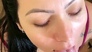 Brazilian Wife's Big Ass Bounces In Bedroom As Hubby Fills Her Mouth