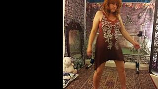 hotwife steffi dances before flashing her wet amateur milf cunt
