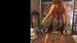 hotwife steffi dances before flashing her wet amateur milf cunt