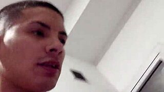 Stop cooking girlfriend lets muscular guy fuck kitchen quickie