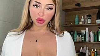 Wow, this milf's huge natural saggy tits beg for attention!