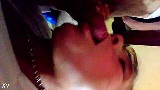 explosive orgasm flooding her mouth with hot cum