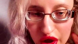 PERFECT RED LIP GLOSS LIPSTICK FINDOM JERK OFF