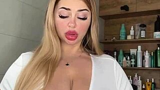 Wow, this milf's huge natural saggy tits beg for attention!