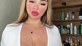 Wow, this milf's huge natural saggy tits beg for attention!