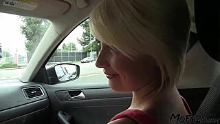 blonde amateur small tits swallows cum after rough daddy fuck
