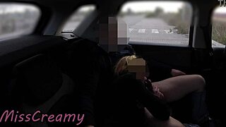 I took my slutty wife and her student dogging in a public parking lot for some risky outdoor fun