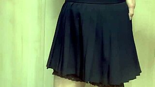 prim-looking uniform girl wears shameful panties for clitoris and anal training session