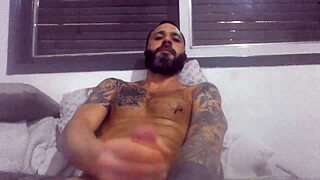 JERK TILL I BURST ALL OVER THESE PIERCED NIPS!!