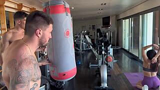 Brother And I DP Girlfriend Andrea Lux At Gym