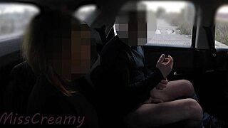 I took my slutty wife and her student dogging in a public parking lot for some risky outdoor fun