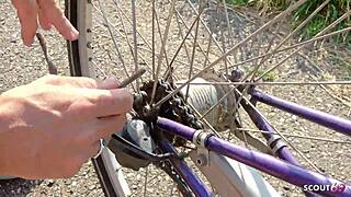 Skinny German Latina Teen Christy Ley Risks Outdoor Stranger Fuck