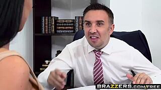 Jasmine Jae trades big tits for Keiran's cock in office quid pro blow uniform scene