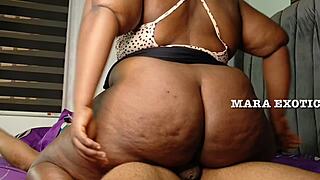 fat ass ebony mara exotic sucks bounces on hard black cock