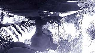 bluee throats huge cock outdoors till facial blast