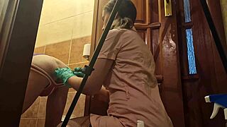 Anastasia Mistress Pegs Slave Sasha Earth with Strapon Anal in Amateur Toilet Domination