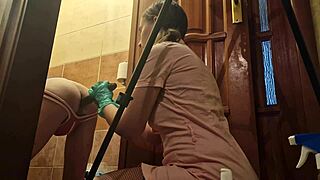 Anastasia Mistress Pegs Slave Sasha Earth with Strapon Anal in Amateur Toilet Domination