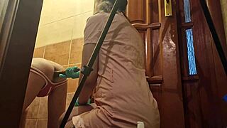 Anastasia Mistress Pegs Slave Sasha Earth with Strapon Anal in Amateur Toilet Domination