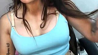 beautiful latina teen slowly lifts her top live revealing her perfect big tits and ass