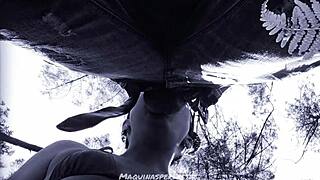 bluee throats huge cock outdoors till facial blast