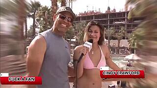 cindy crawford chokes down then rides monster cock
