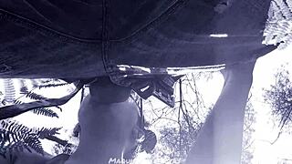 bluee throats huge cock outdoors till facial blast
