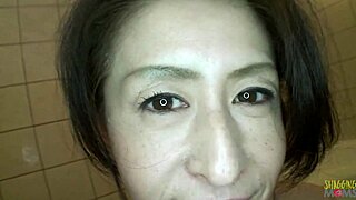 Asian Mature Sucks Cock in Shower Then Fucks on Bed