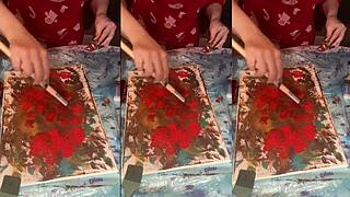 Watch her long nails and big eyeglasses tease in fetish ASMR acrylic art bloom mist session!