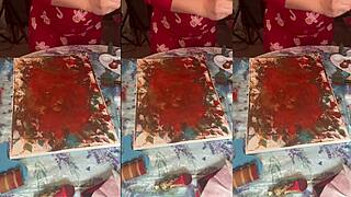 Watch her long nails and big eyeglasses tease in fetish ASMR acrylic art bloom mist session!