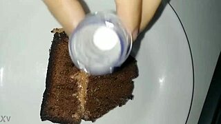 guy eats bolo covered in thick sticky cum from blowbang bukkake