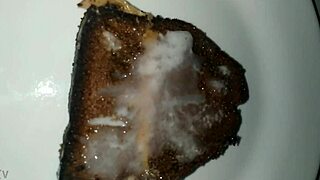 guy eats bolo covered in thick sticky cum from blowbang bukkake