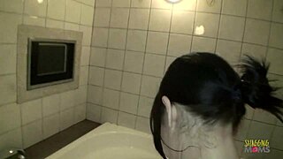 Asian Mature Sucks Cock in Shower Then Fucks on Bed