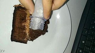 guy eats bolo covered in thick sticky cum from blowbang bukkake