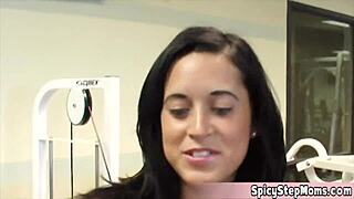 new golddigger stepmom wants workout so i train her tight body real good in gym