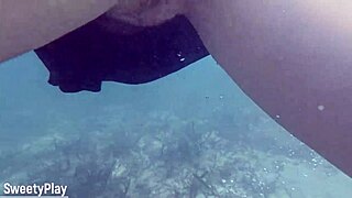 Swimming pool creampie fills her after deep dive