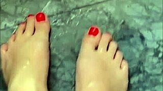 Huge giantess milf feet covered in cum ready to stomp your tiny body pov