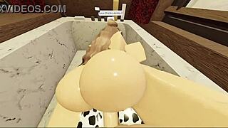 FAT ASS BRUNETTE SUCKS COCK THEN FUCKS IN BATHTUB?