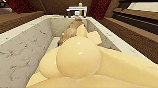 FAT ASS BRUNETTE SUCKS COCK THEN FUCKS IN BATHTUB?
