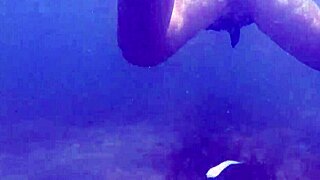 Swimming pool creampie fills her after deep dive