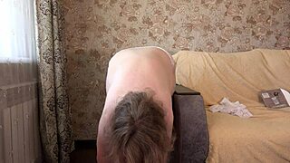 Curvy milf pawg shakes big ass luscious legs trying panties stockings close-up hairy beaver before date