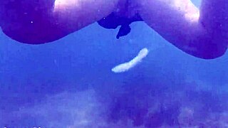 Swimming pool creampie fills her after deep dive