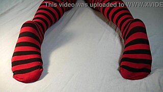 Milf soles get intense massage tickling with socks stripped off feet legs fetish tease!