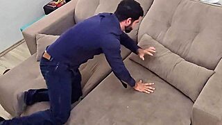 amateur brazilian bodybuilder neighbor comes home from work rips clothes jerks monster cock