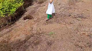 country aunt bends over in the woods as i rip her pussy apart hard